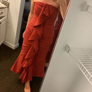 Red and white polka dot dress size M